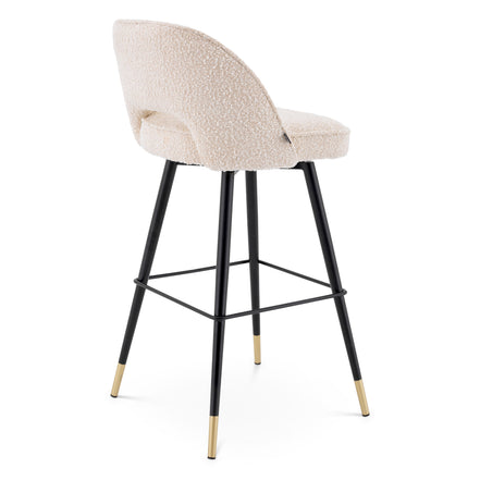 Scaun de bar Cliff, bouclé crem, set de 2