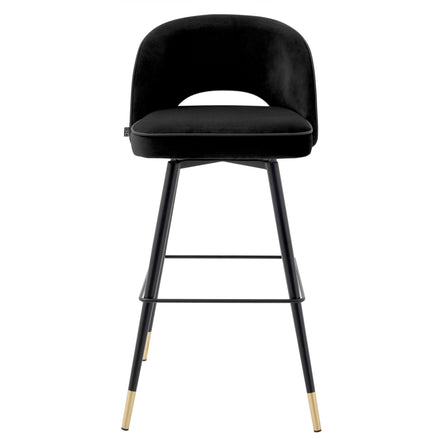 Scaun de bar Cliff, catifea roche neagră, set de 2