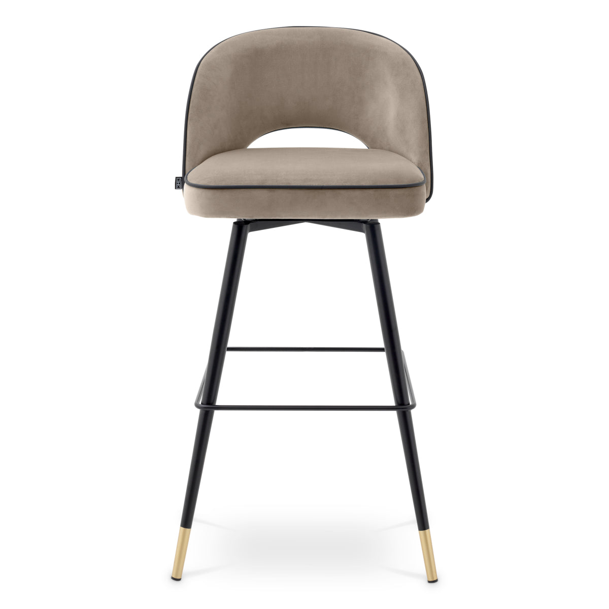 Scaun de bar Cliff, catifea savona greige, set de 2