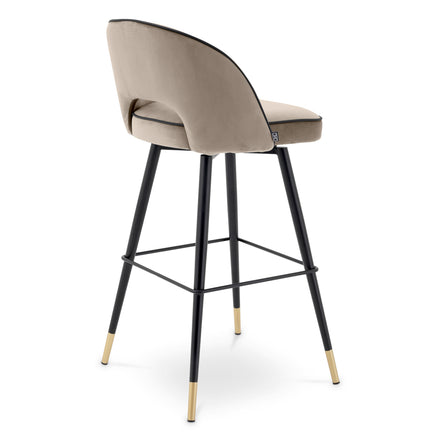 Scaun de bar Cliff, catifea savona greige, set de 2