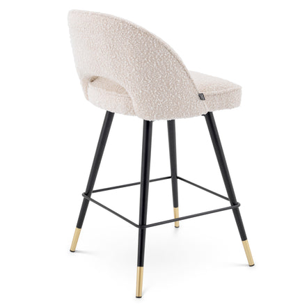 Scaun de bar Cliff (înălțime blat), bouclé crem, set de 2
