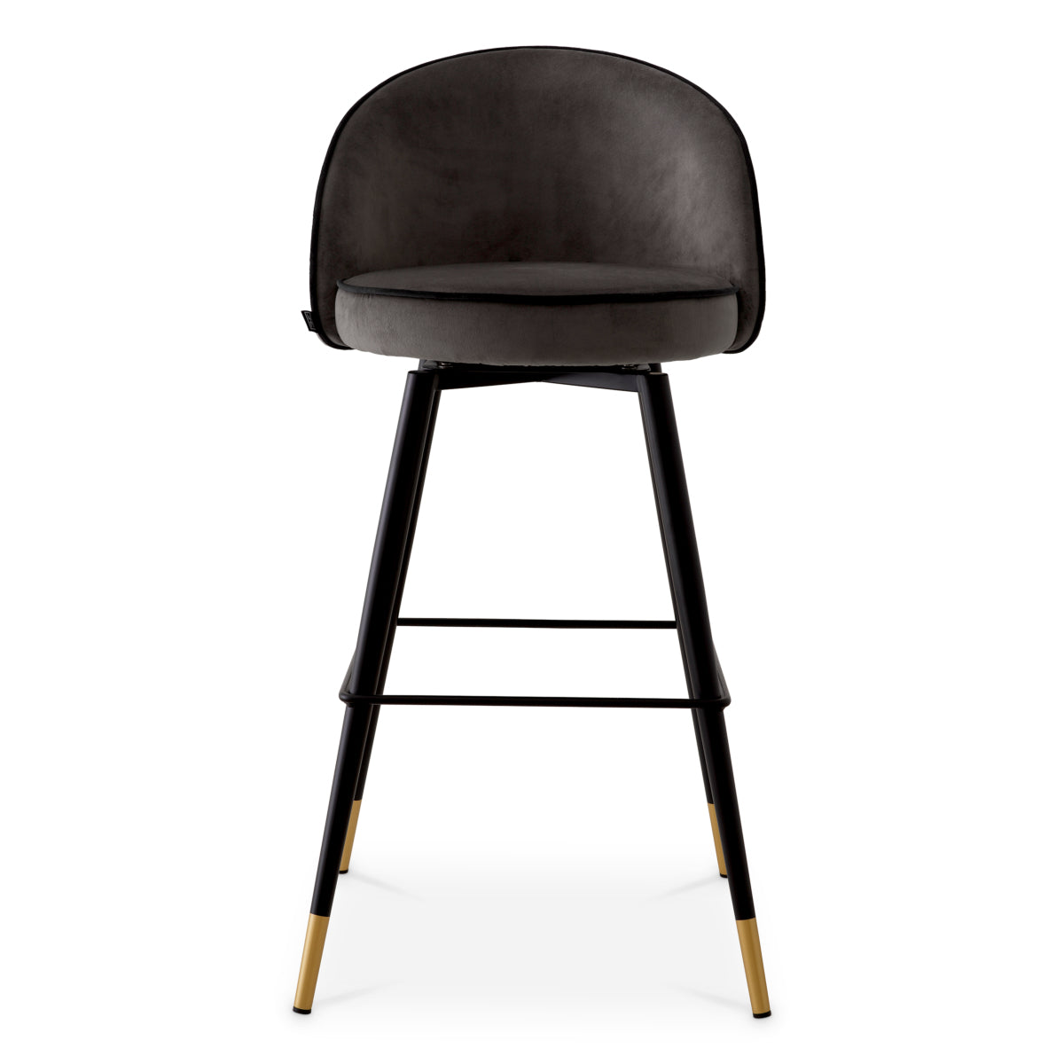 Scaun de bar Cooper, catifea roche gri închis, set de 2