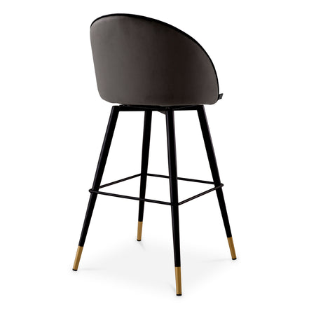 Scaun de bar Cooper, catifea roche gri închis, set de 2