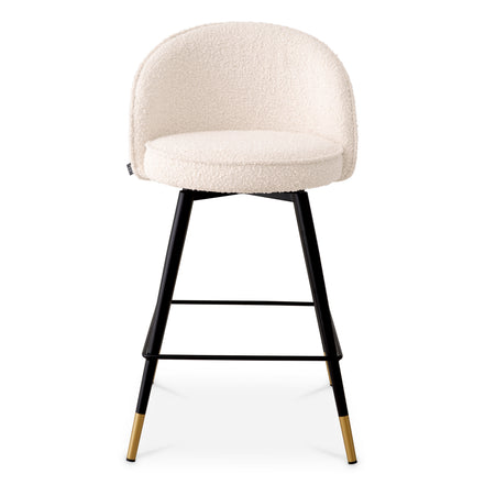Scaun de bar Cooper (înălțime blat), bouclé crem, set de 2