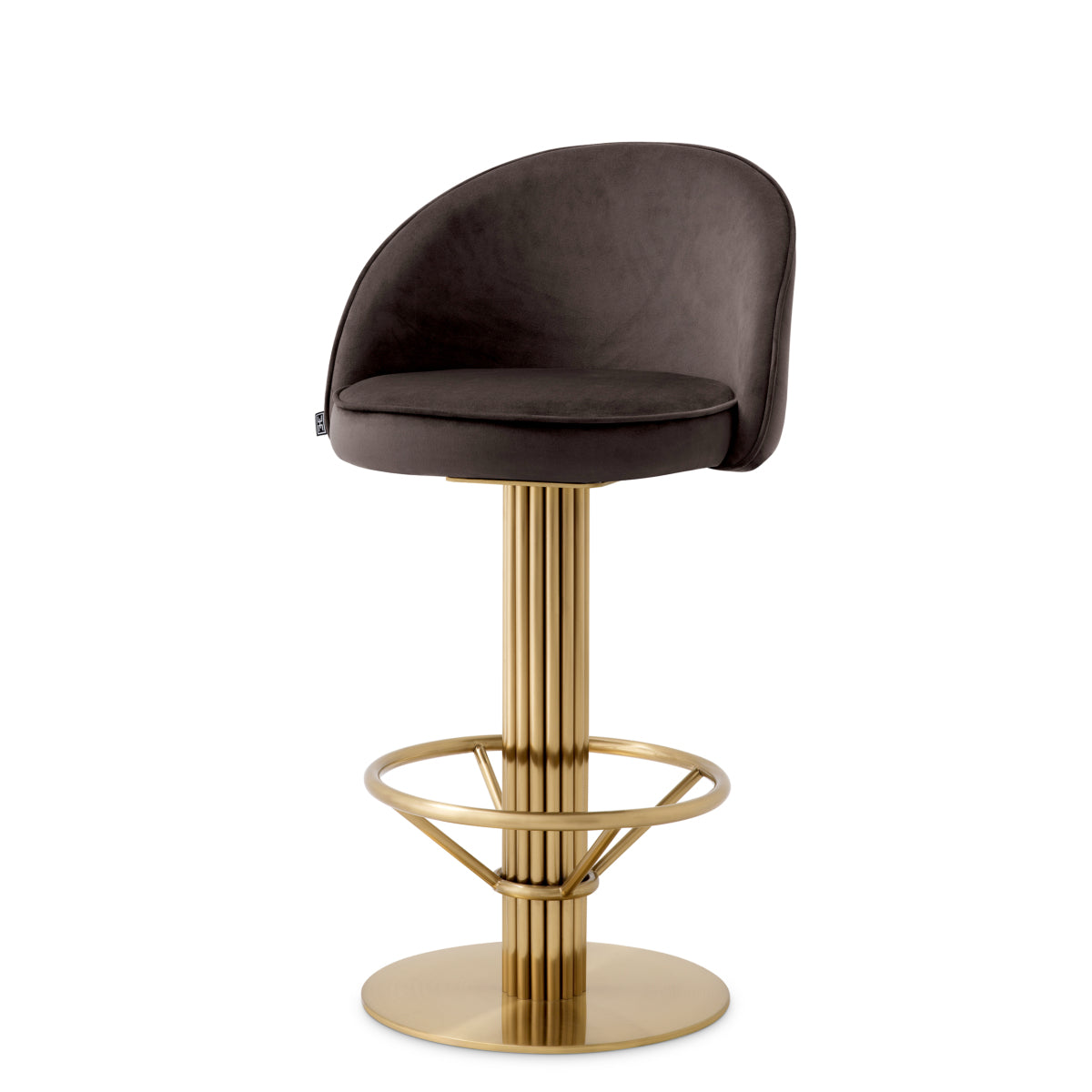 Scaun de bar Dorland (înălțime blat), roche gri închis, catifea
