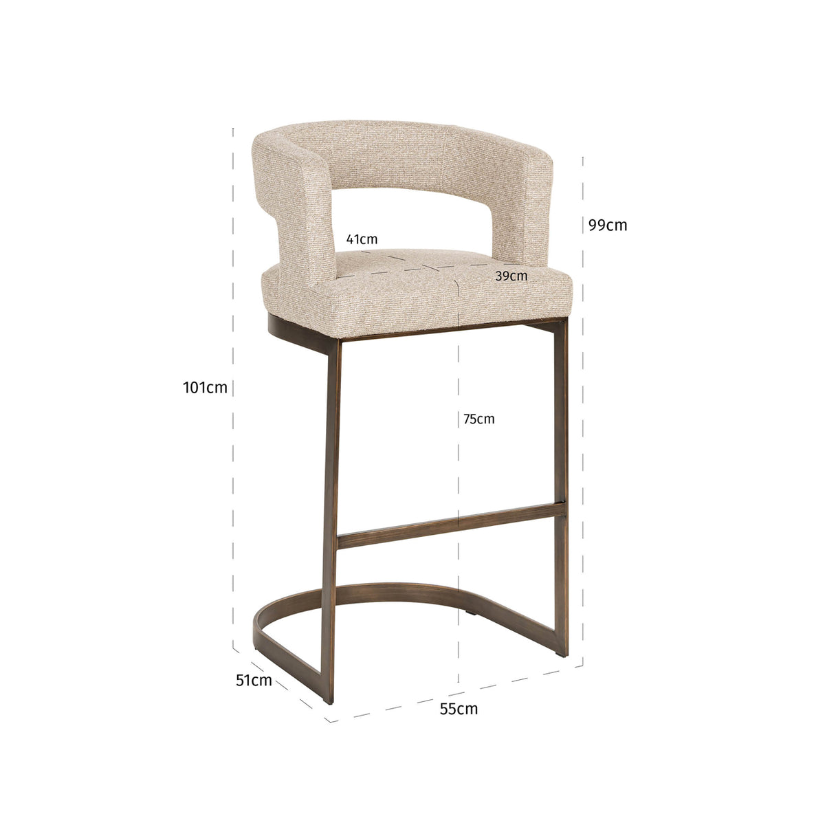 Scaun de bar Ellis, biscotti