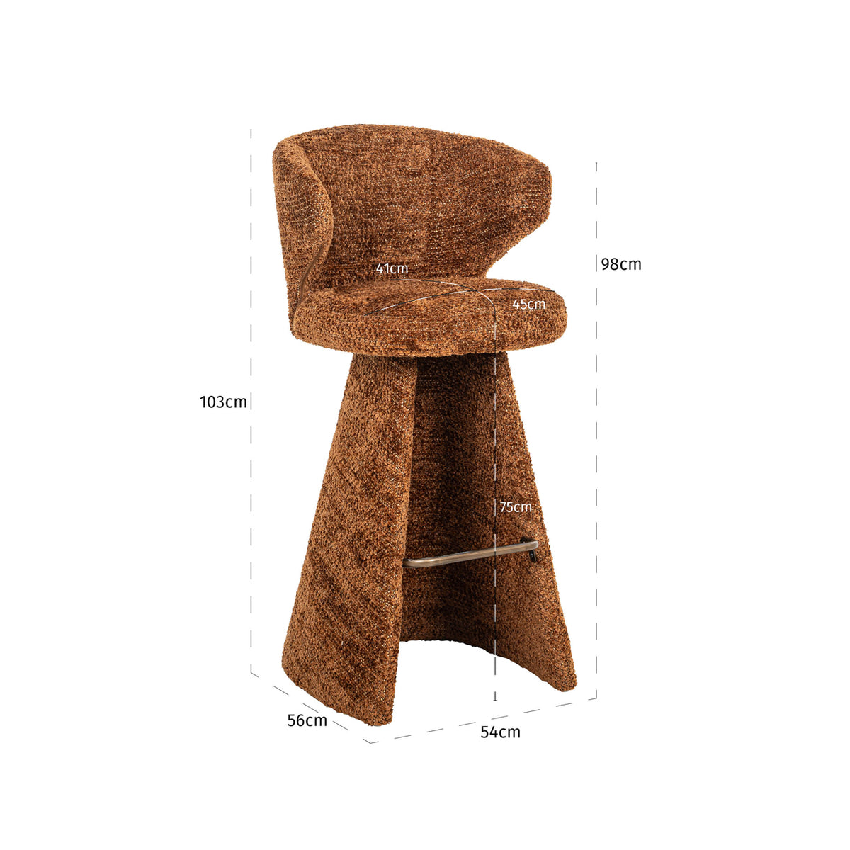 Scaun de bar Gatsbi, lovely cinnamon