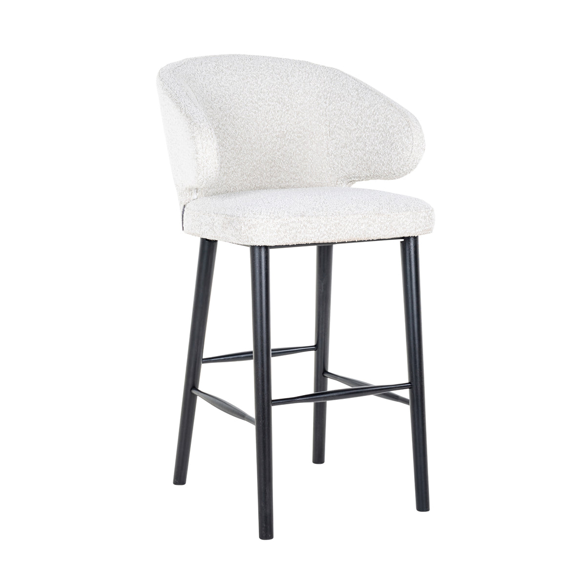 Scaun de bar Indigo, bouclé alb