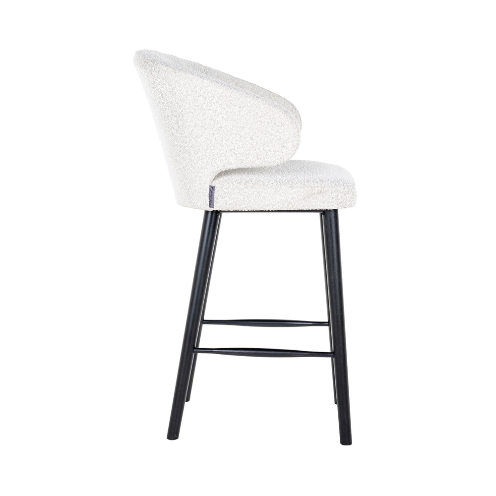 Scaun de bar Indigo, bouclé alb