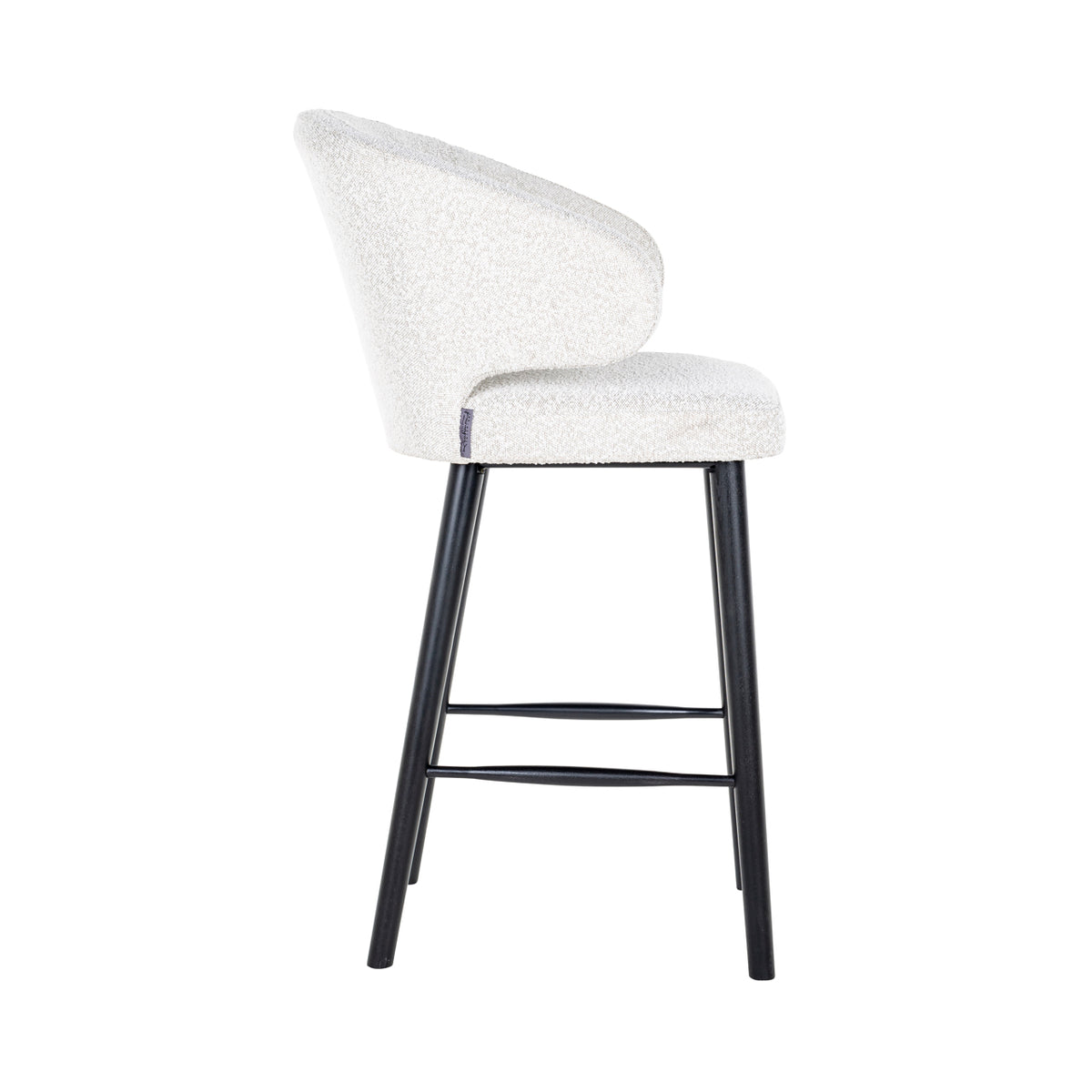 Scaun de bar Indigo, bouclé alb