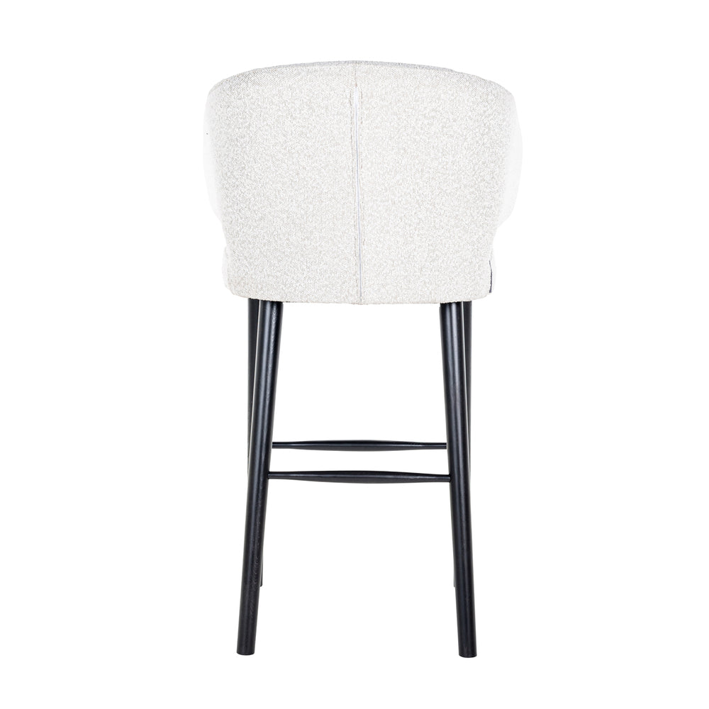 Scaun de bar Indigo, bouclé alb