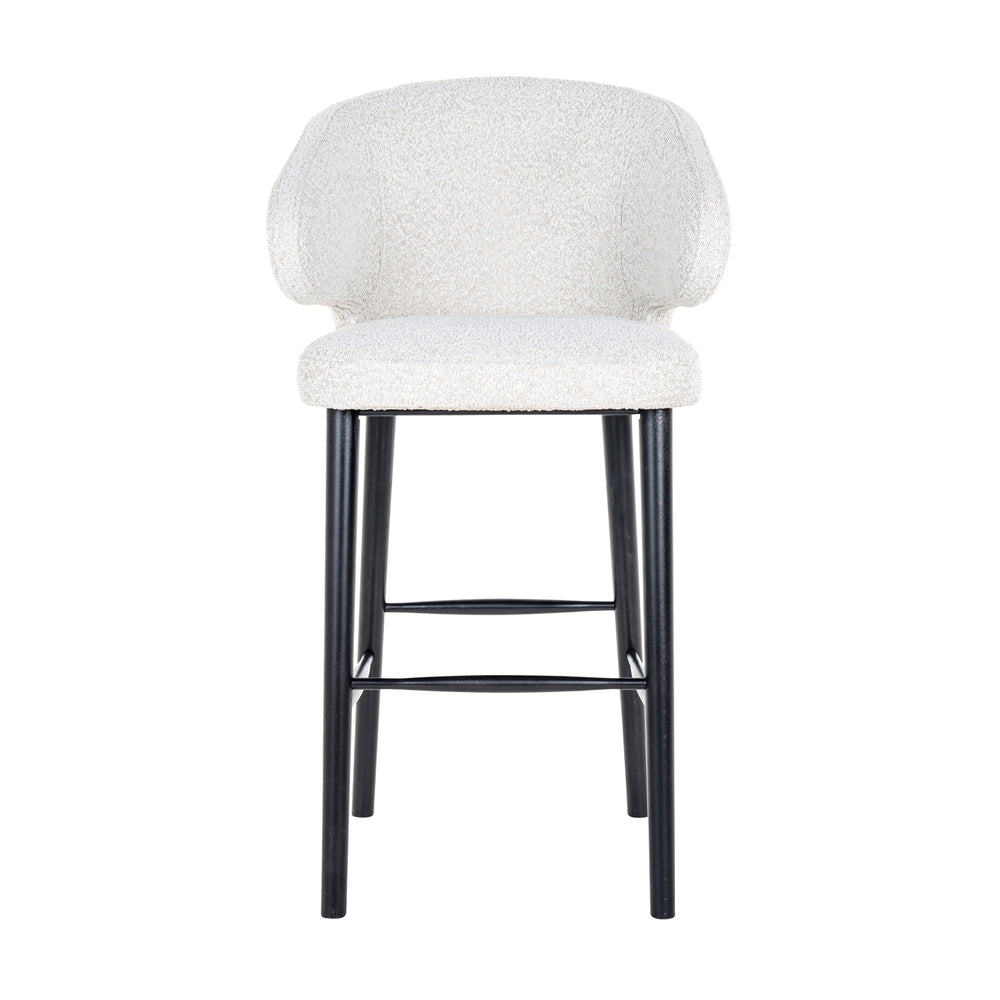 Scaun de bar Indigo, bouclé alb