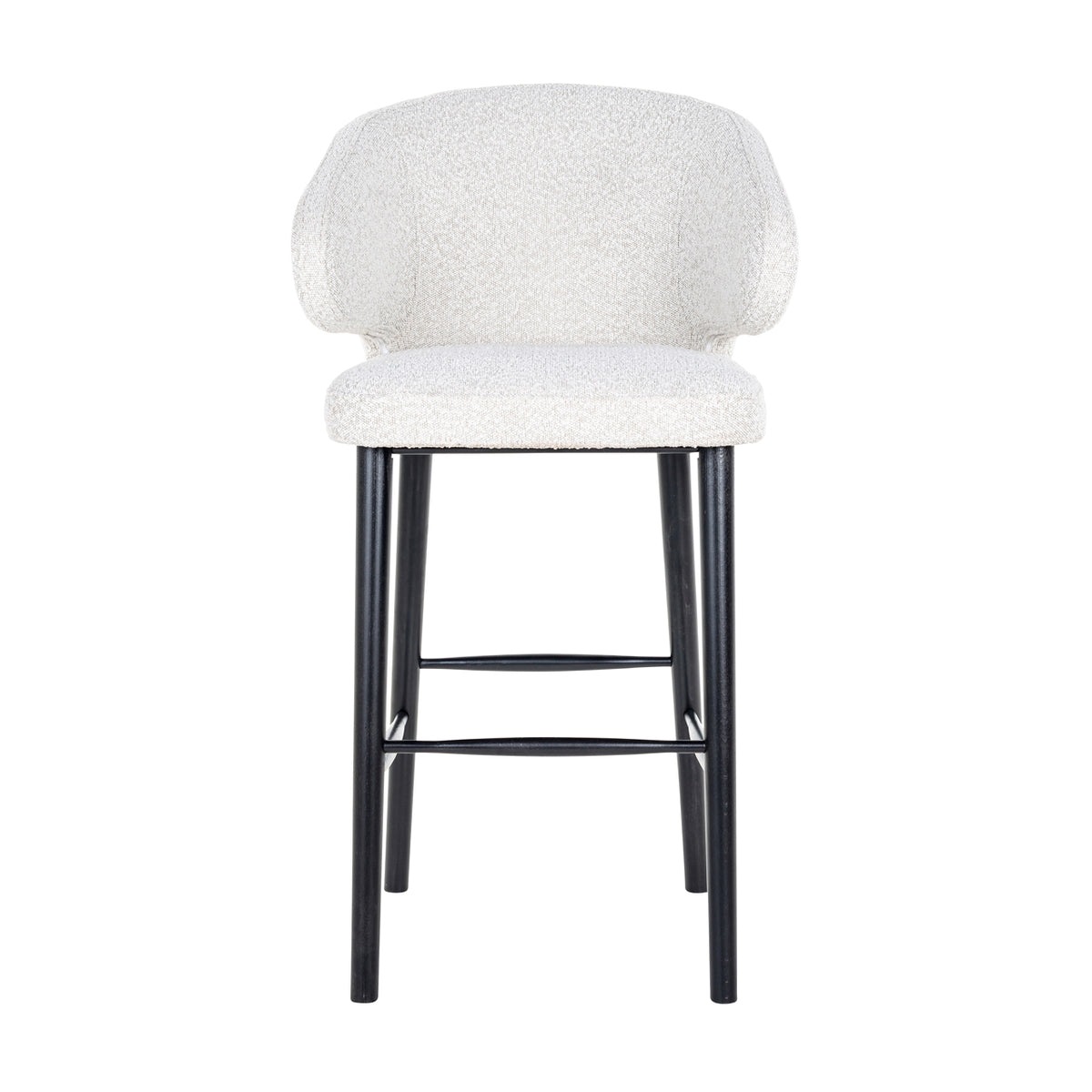 Scaun de bar Indigo, bouclé alb