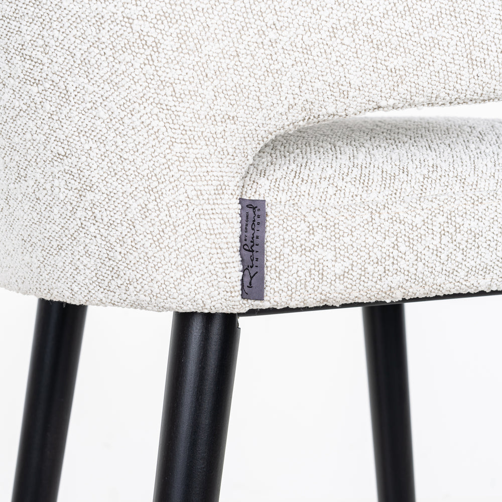 Scaun de bar Indigo, bouclé alb