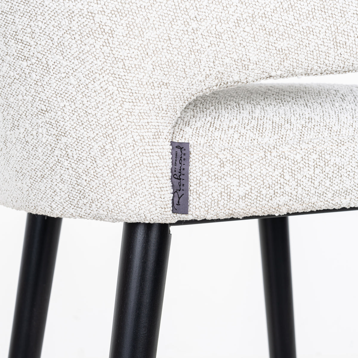Scaun de bar Indigo, bouclé alb