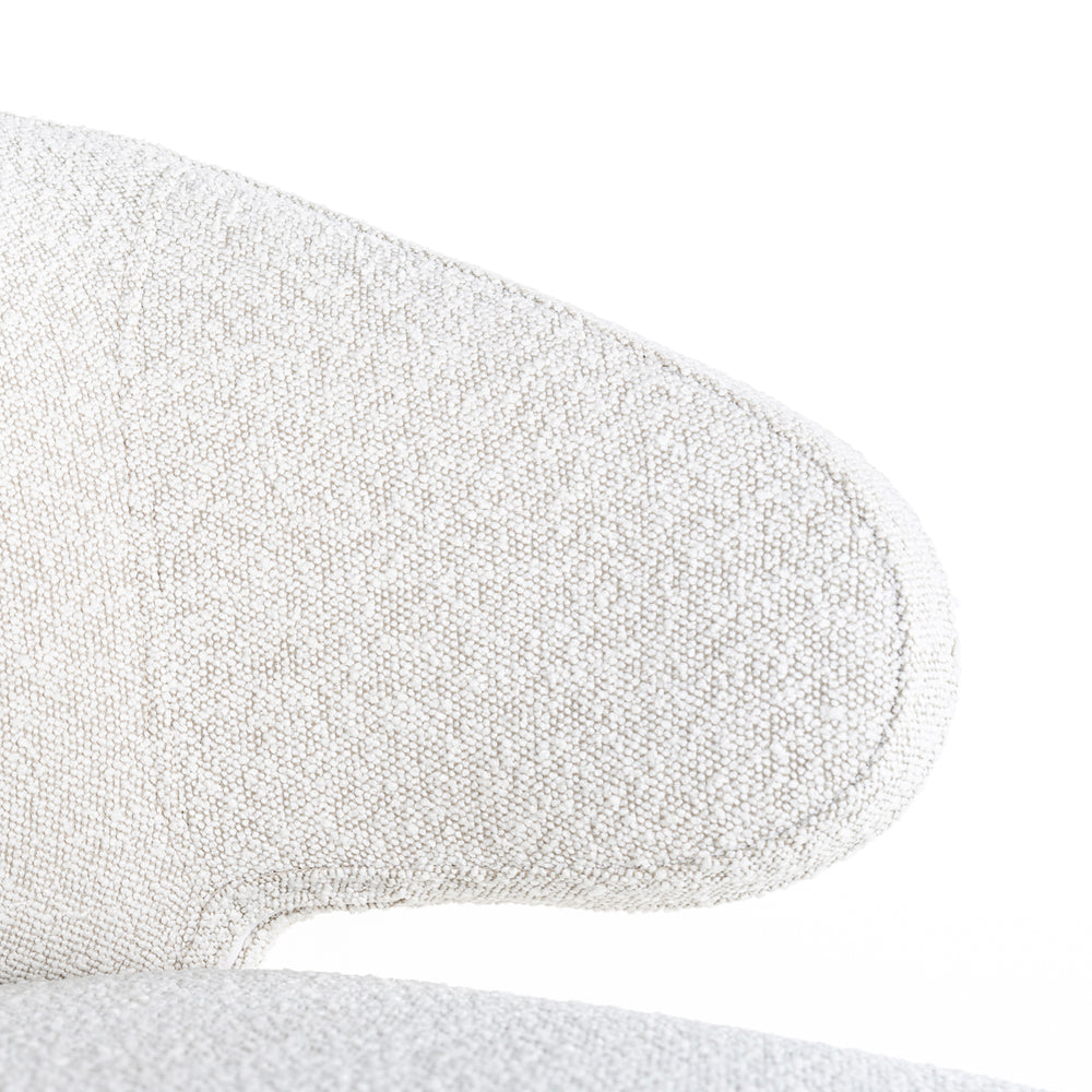 Scaun de bar Indigo, bouclé alb