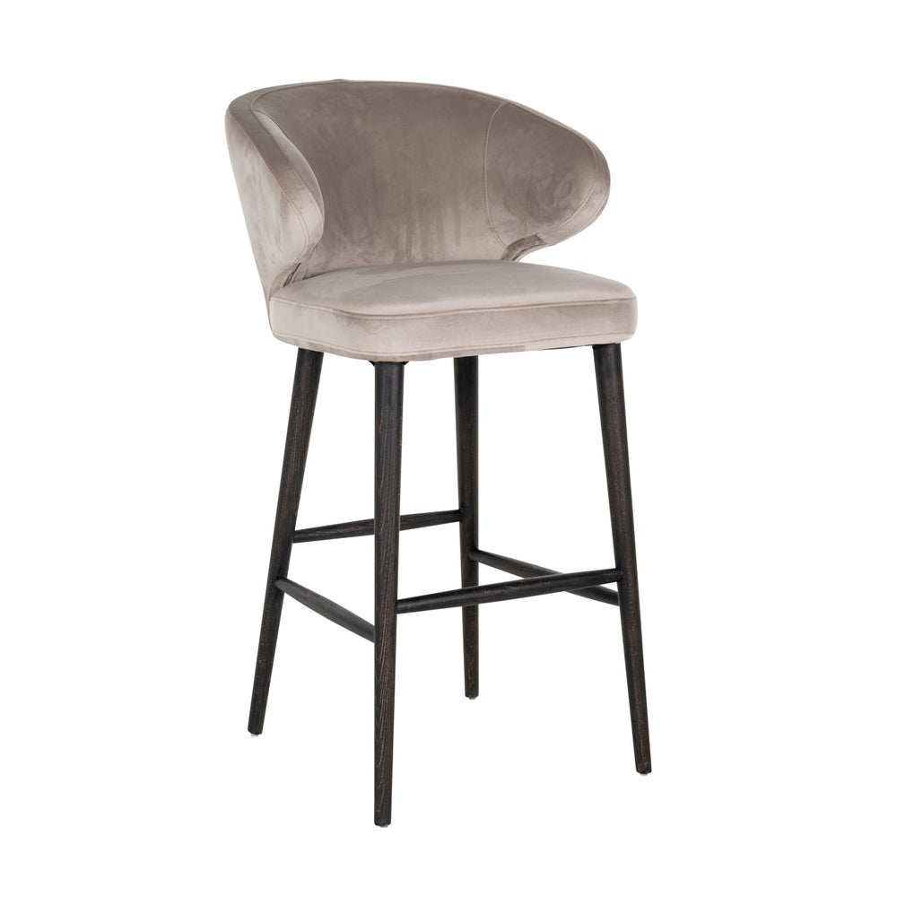 Scaun de bar Indigo, catifea kaki