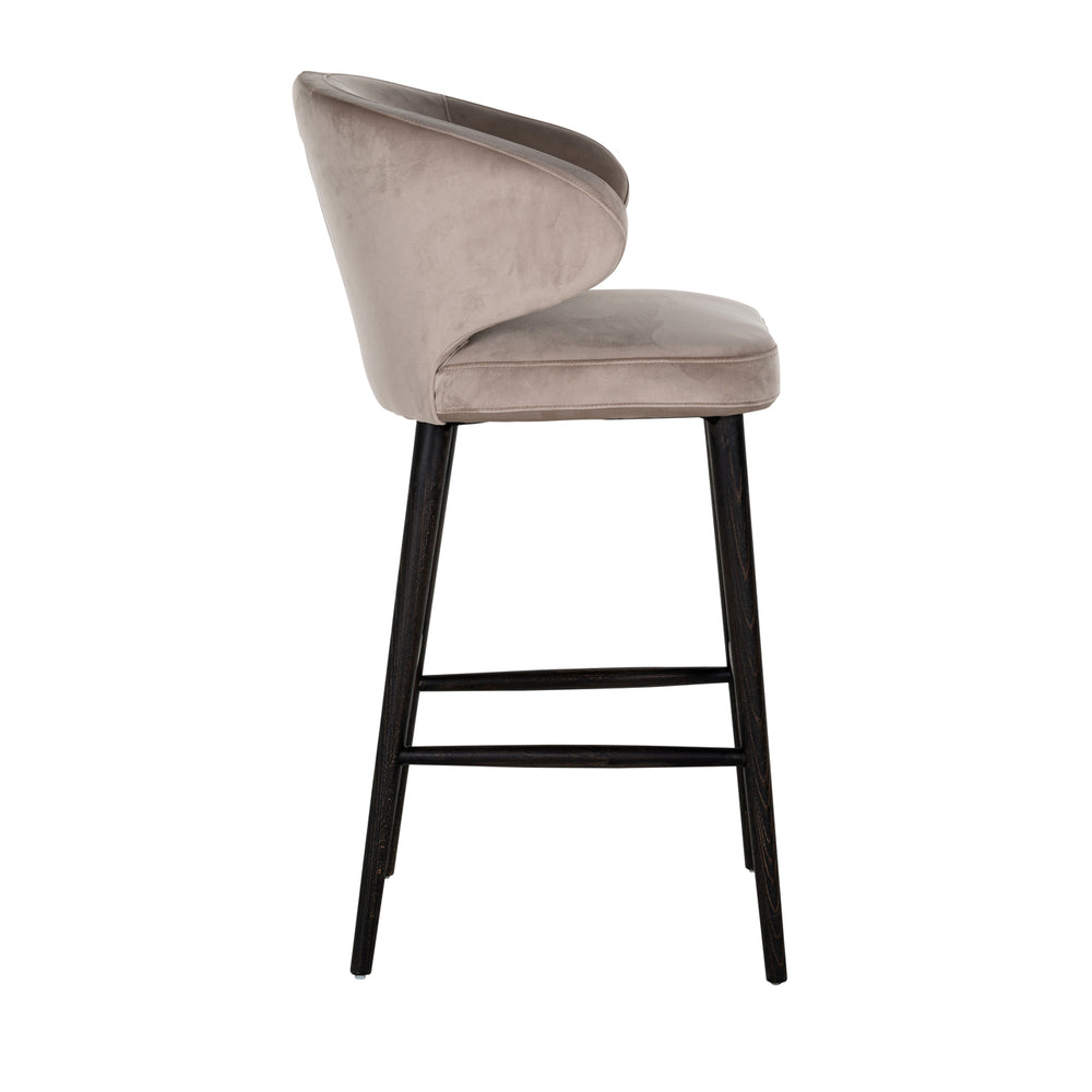 Scaun de bar Indigo, catifea kaki