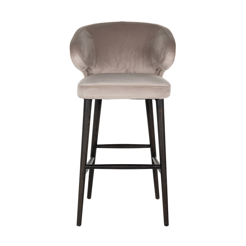 Scaun de bar Indigo, catifea kaki