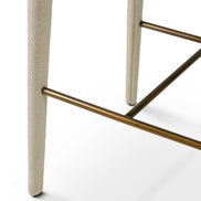 Scaun de bar Josephine, renato ecru, finisaj bronz