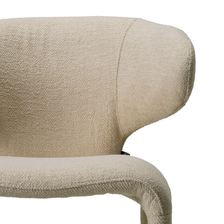 Scaun de bar Josephine, renato ecru, finisaj bronz