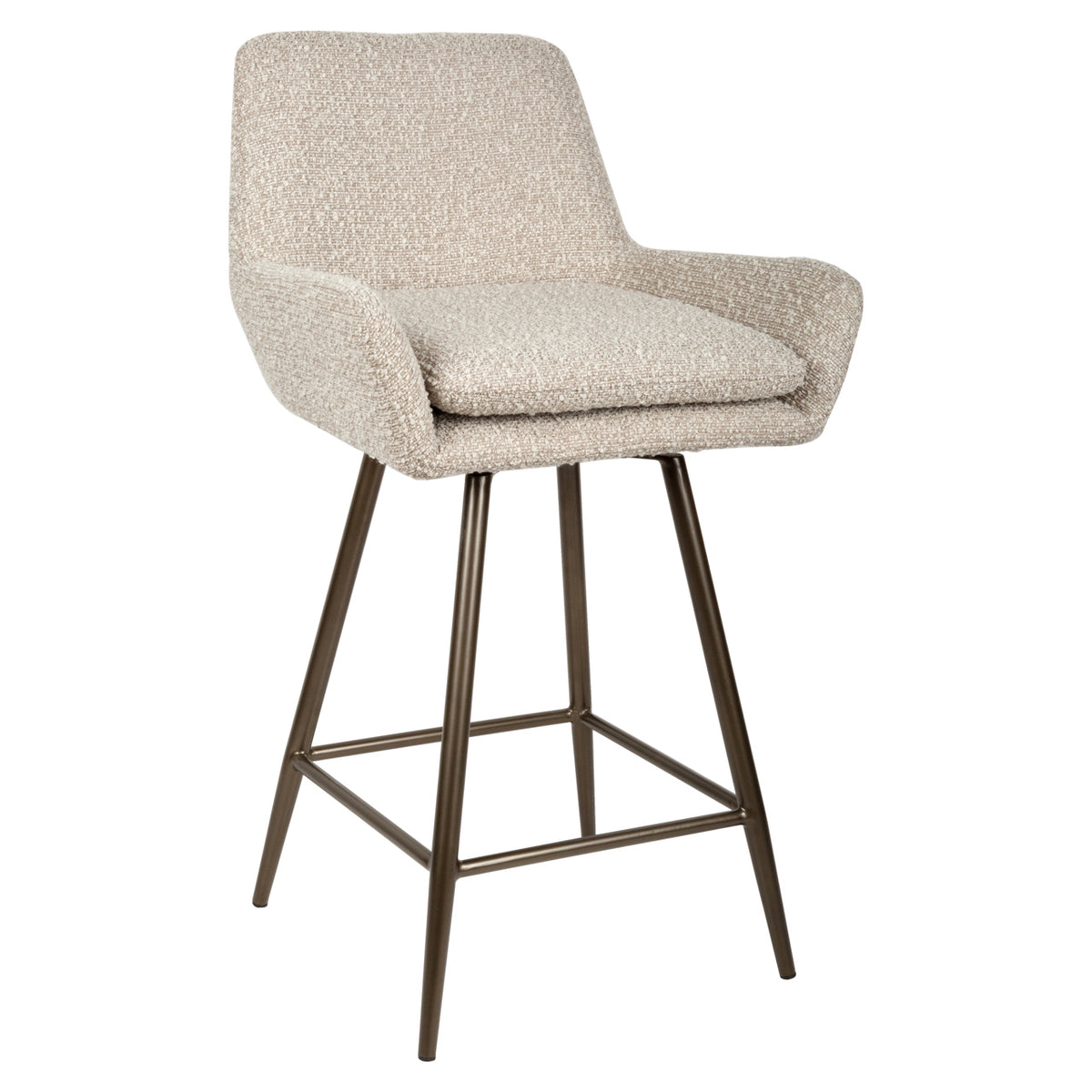 Scaun de bar Linsey (înălțime blat), chunky natural, rotativ (set de 2)