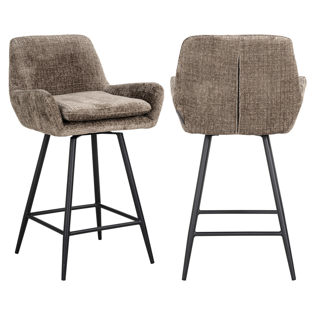 Scaun de bar Linsey (înălțime blat), niagara stone, rotativ (set de 2)