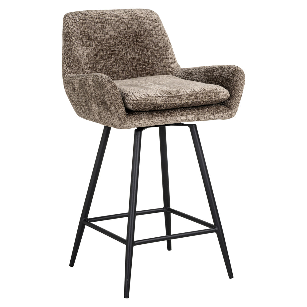 Scaun de bar Linsey (înălțime blat), niagara stone, rotativ (set de 2)