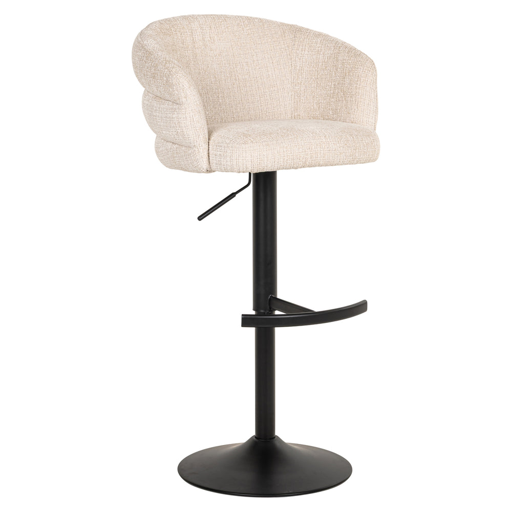 Scaun de bar Nikki, niagara bej, rotativ, ignifug
