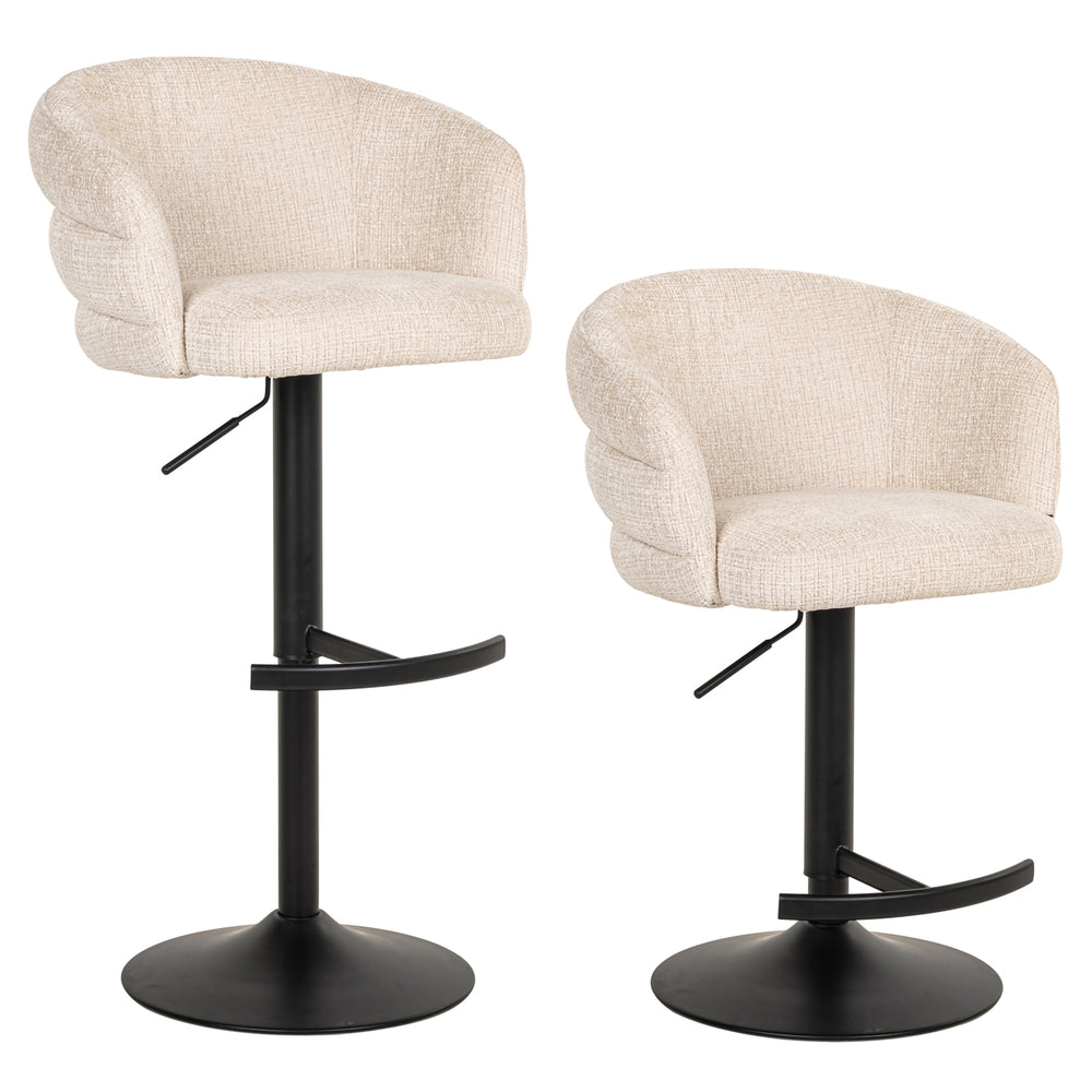 Scaun de bar Nikki, niagara bej, rotativ, ignifug