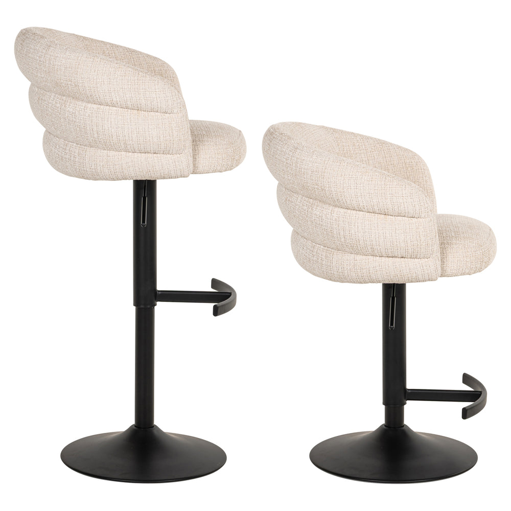 Scaun de bar Nikki, niagara bej, rotativ, ignifug