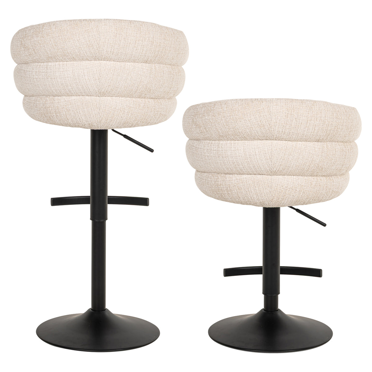 Scaun de bar Nikki, niagara bej, rotativ, ignifug
