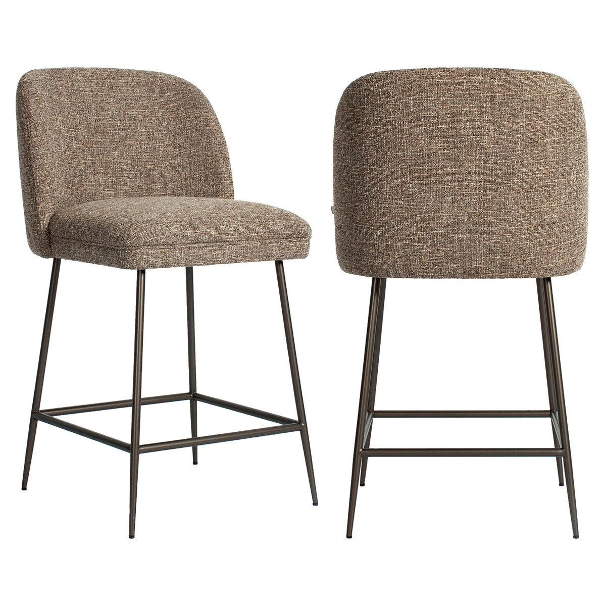 Scaun de bar Pullitzer (înălțime blat), tweed maro