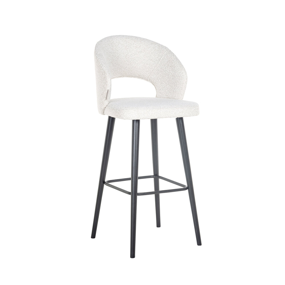 Scaun de bar Savoy, bouclé alb