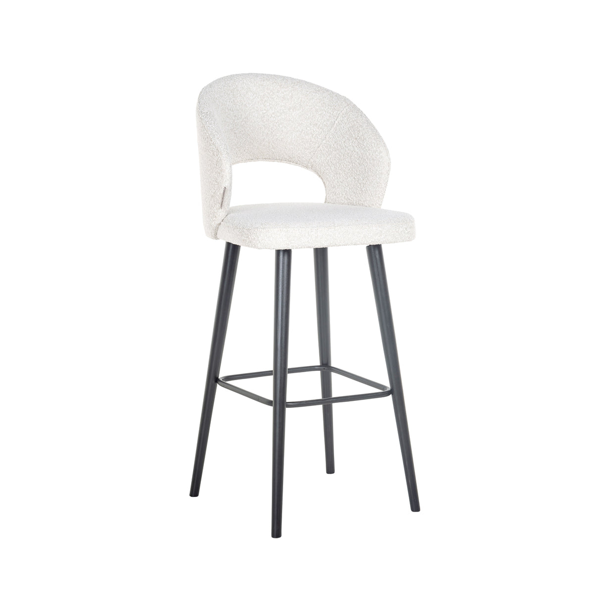 Scaun de bar Savoy, bouclé alb