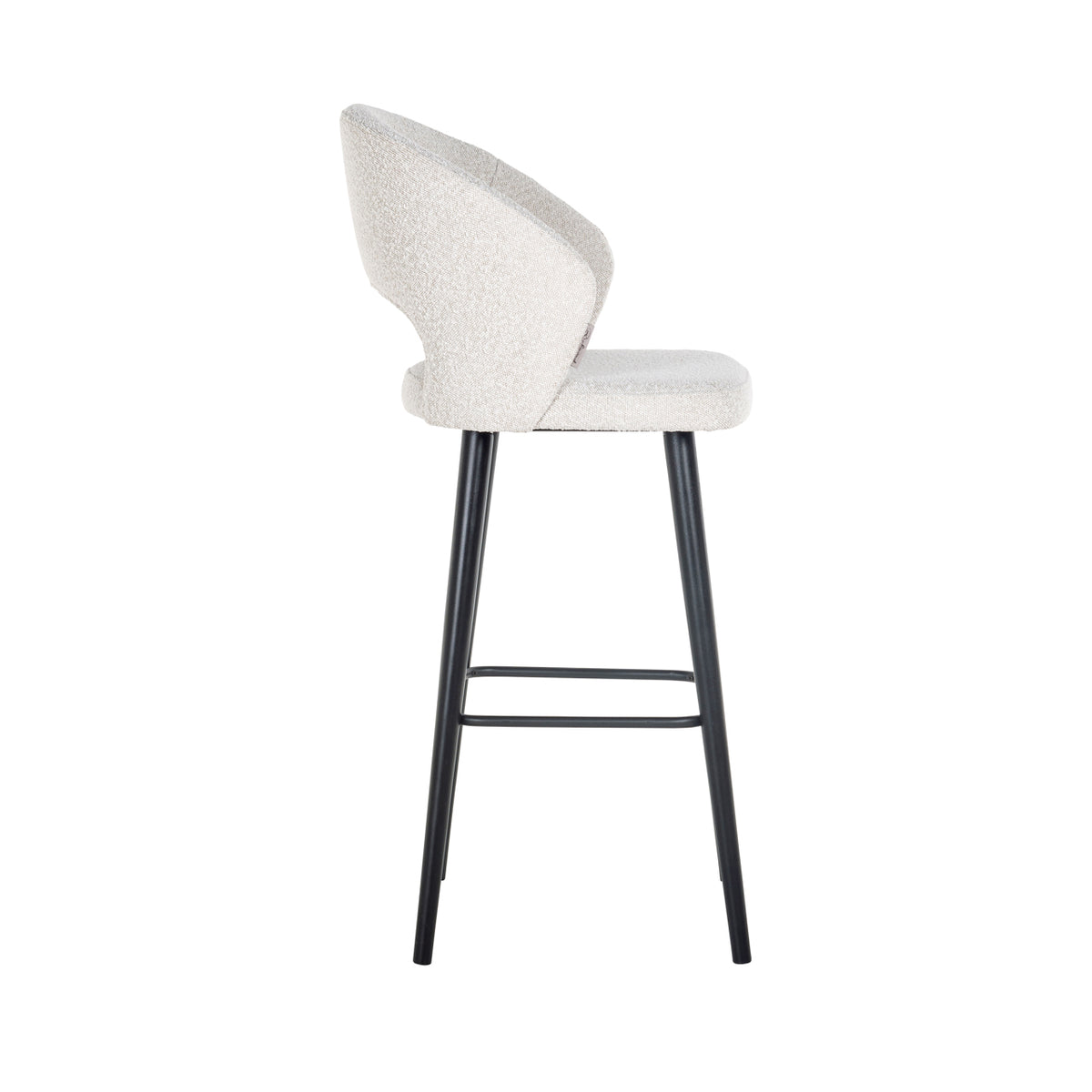 Scaun de bar Savoy, bouclé alb