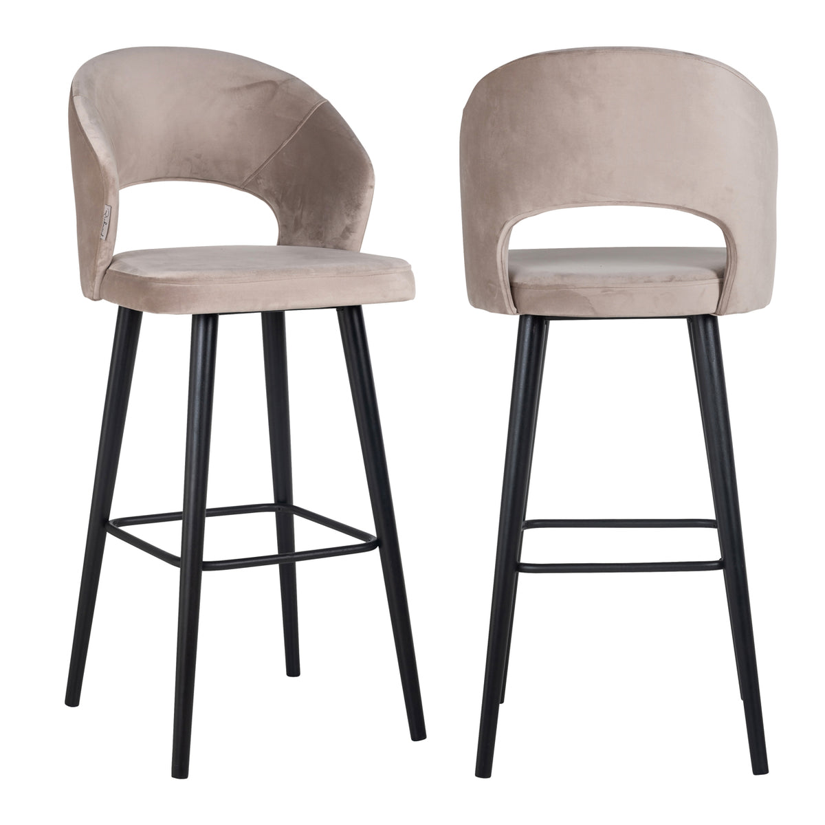 Scaun de bar Savoy, catifea kaki