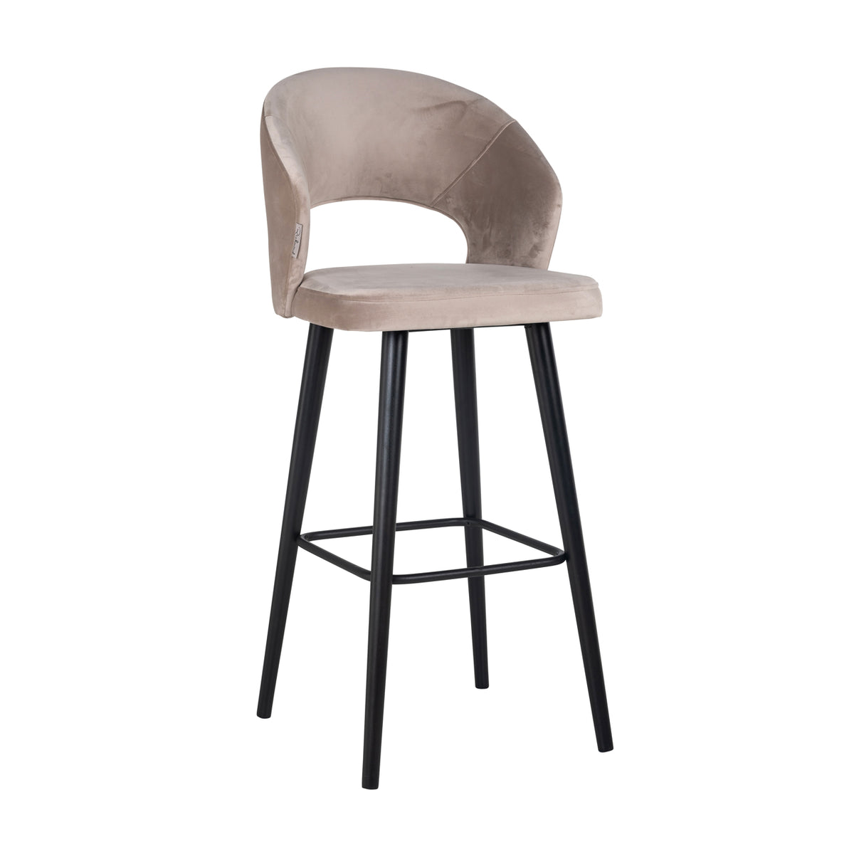 Scaun de bar Savoy, catifea kaki
