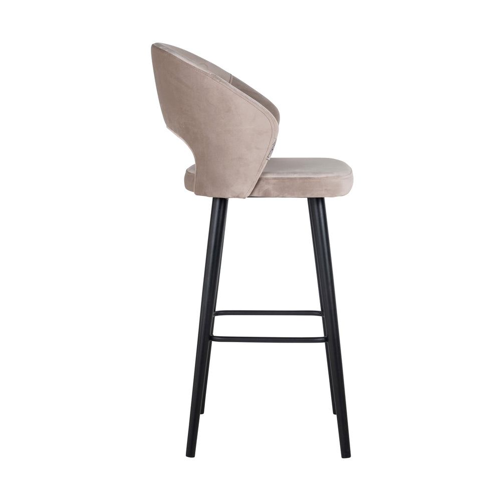 Scaun de bar Savoy, catifea kaki