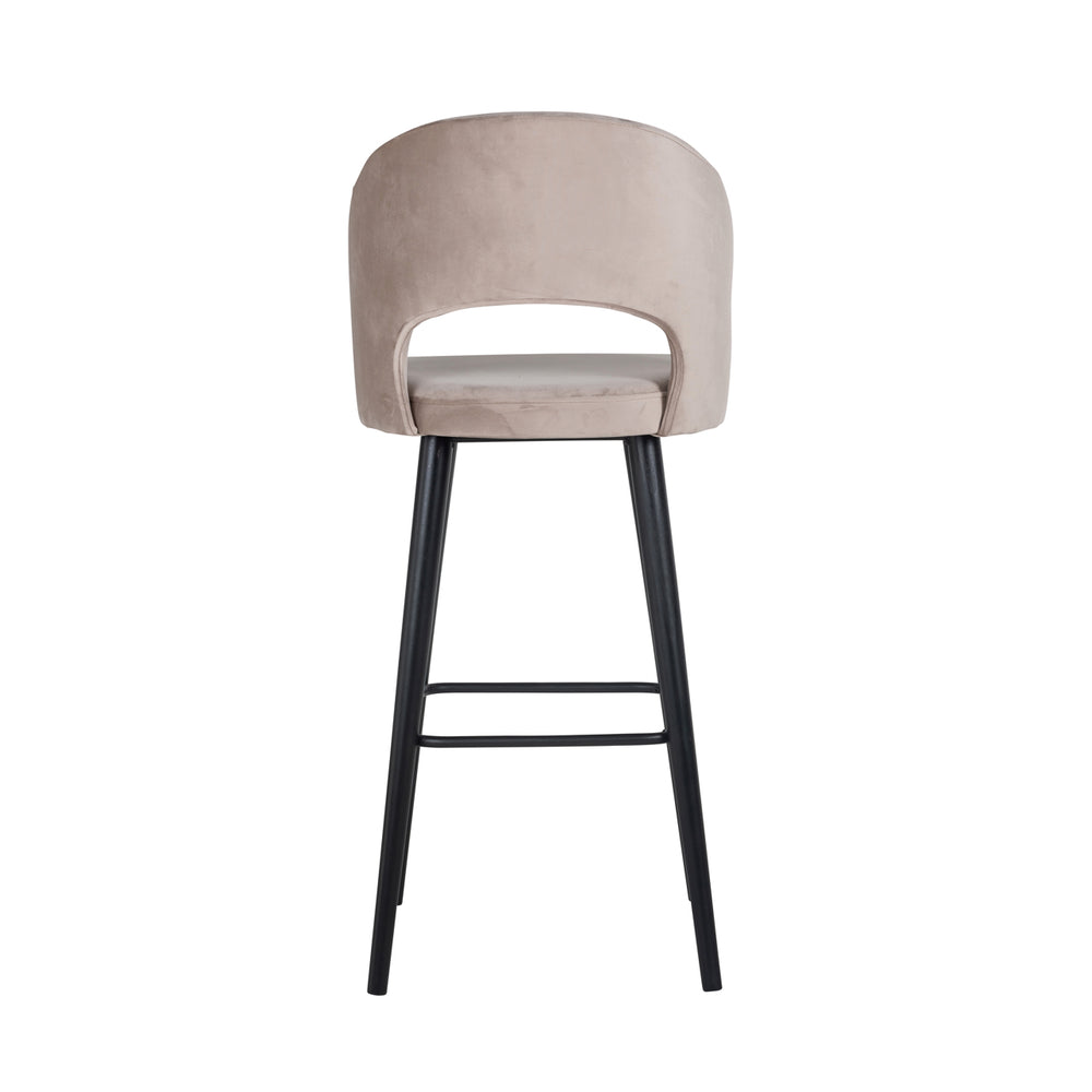 Scaun de bar Savoy, catifea kaki