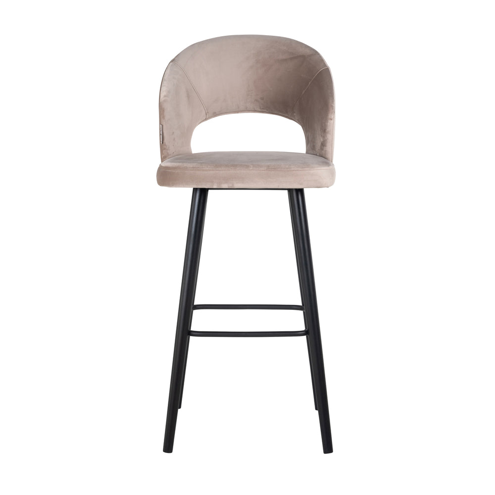 Scaun de bar Savoy, catifea kaki