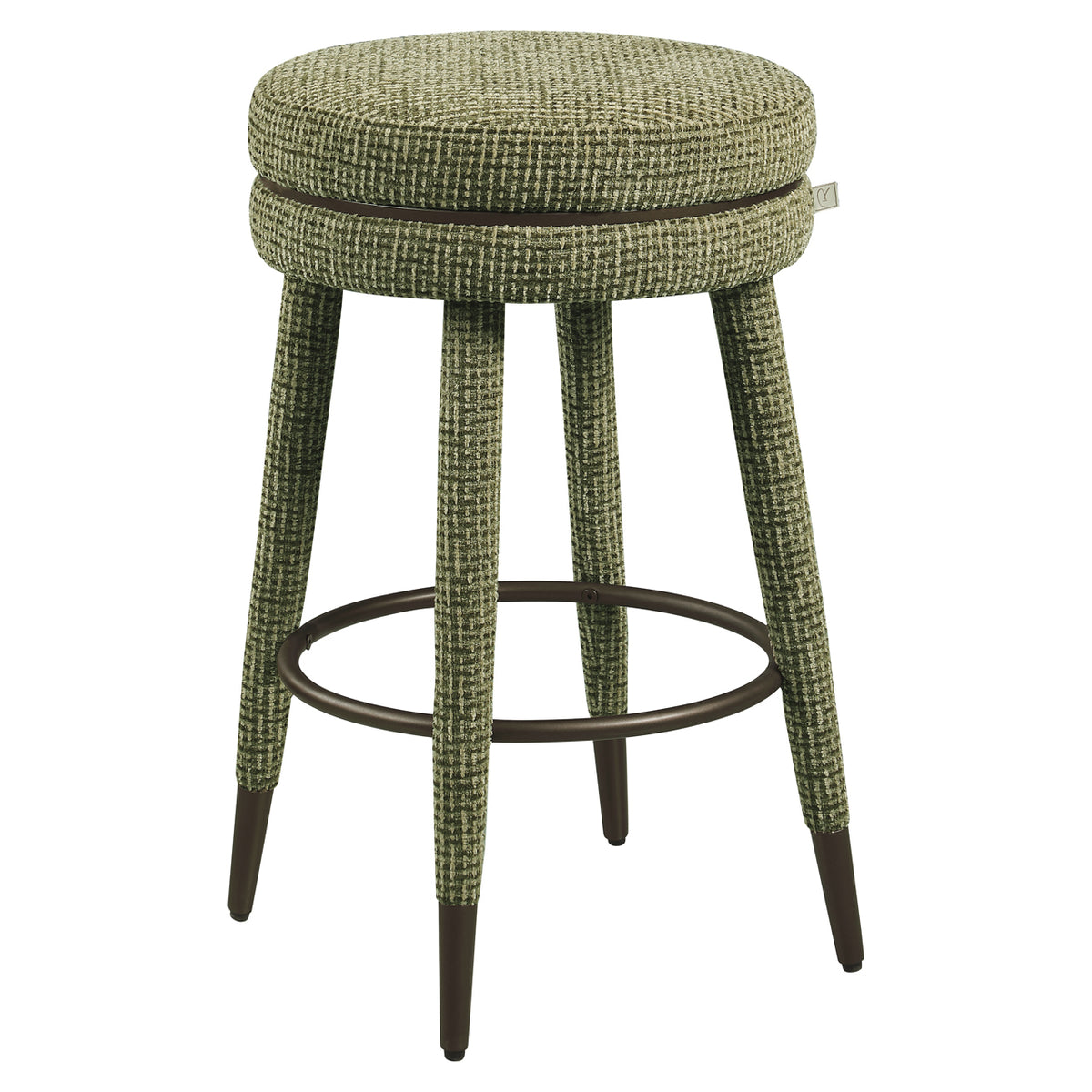 Scaun de bar Tenashar (înălțime blat), blockweave verde, rotativ