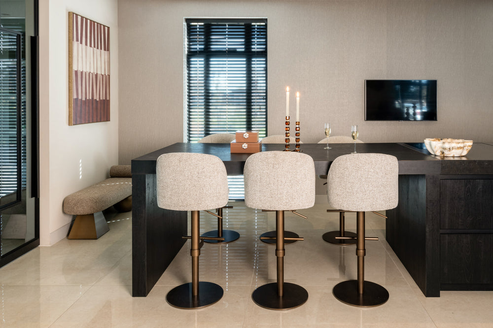 Scaun de bar Vesper, mocca fancy, rotativ – ambient