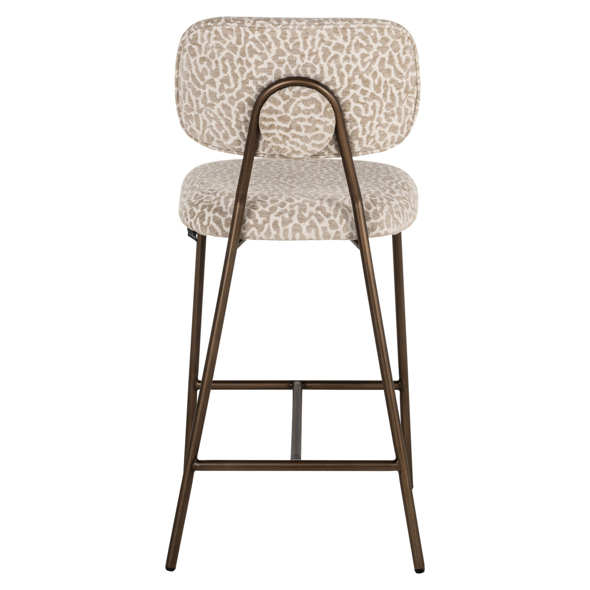 Scaun de bar Xenia (înălțime blat), leopard bej, ignifug (set de 2)