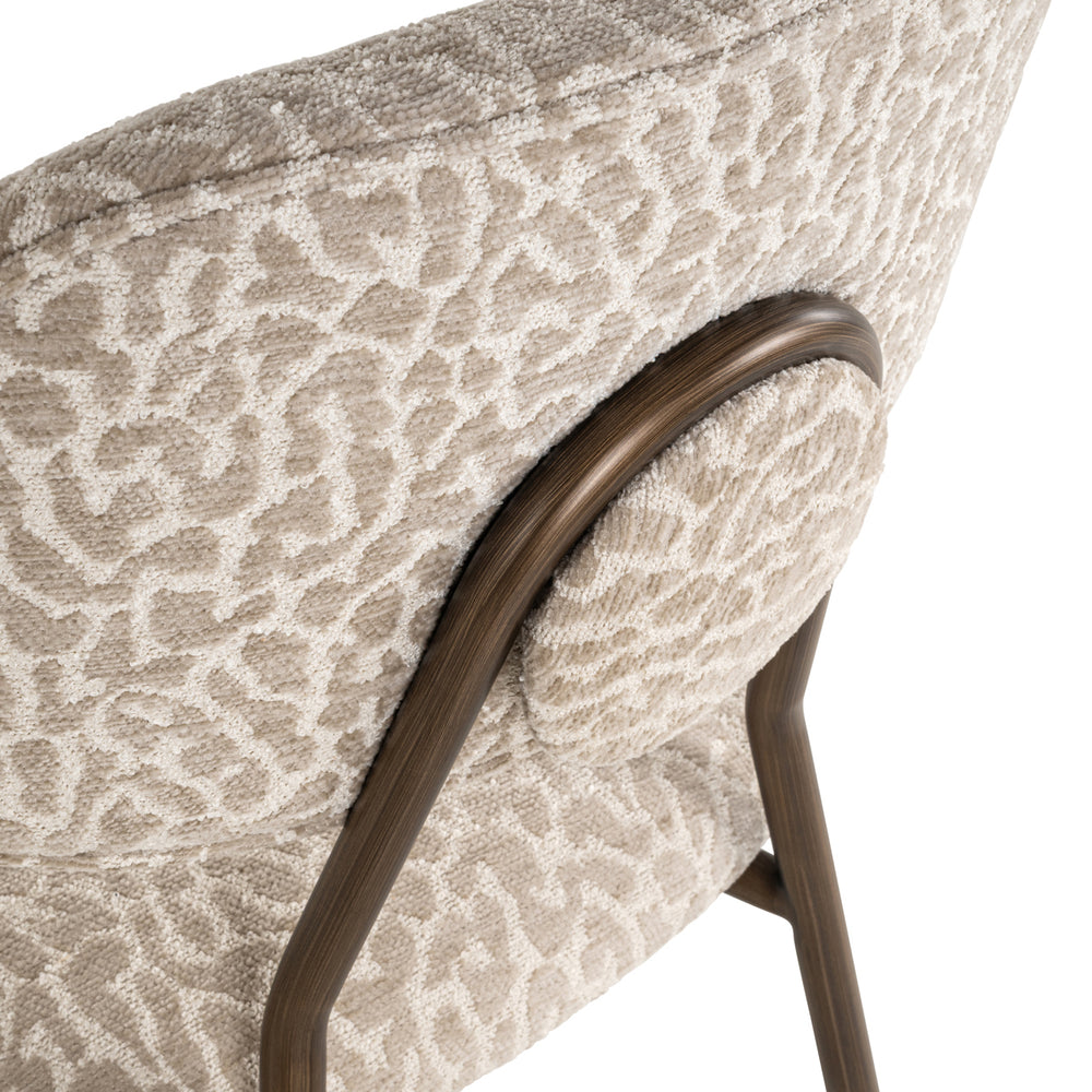 Scaun de bar Xenia (înălțime blat), leopard bej, ignifug (set de 2)