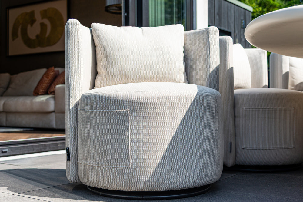 Scaun de exterior Marlin, bej, rotativ – ambient