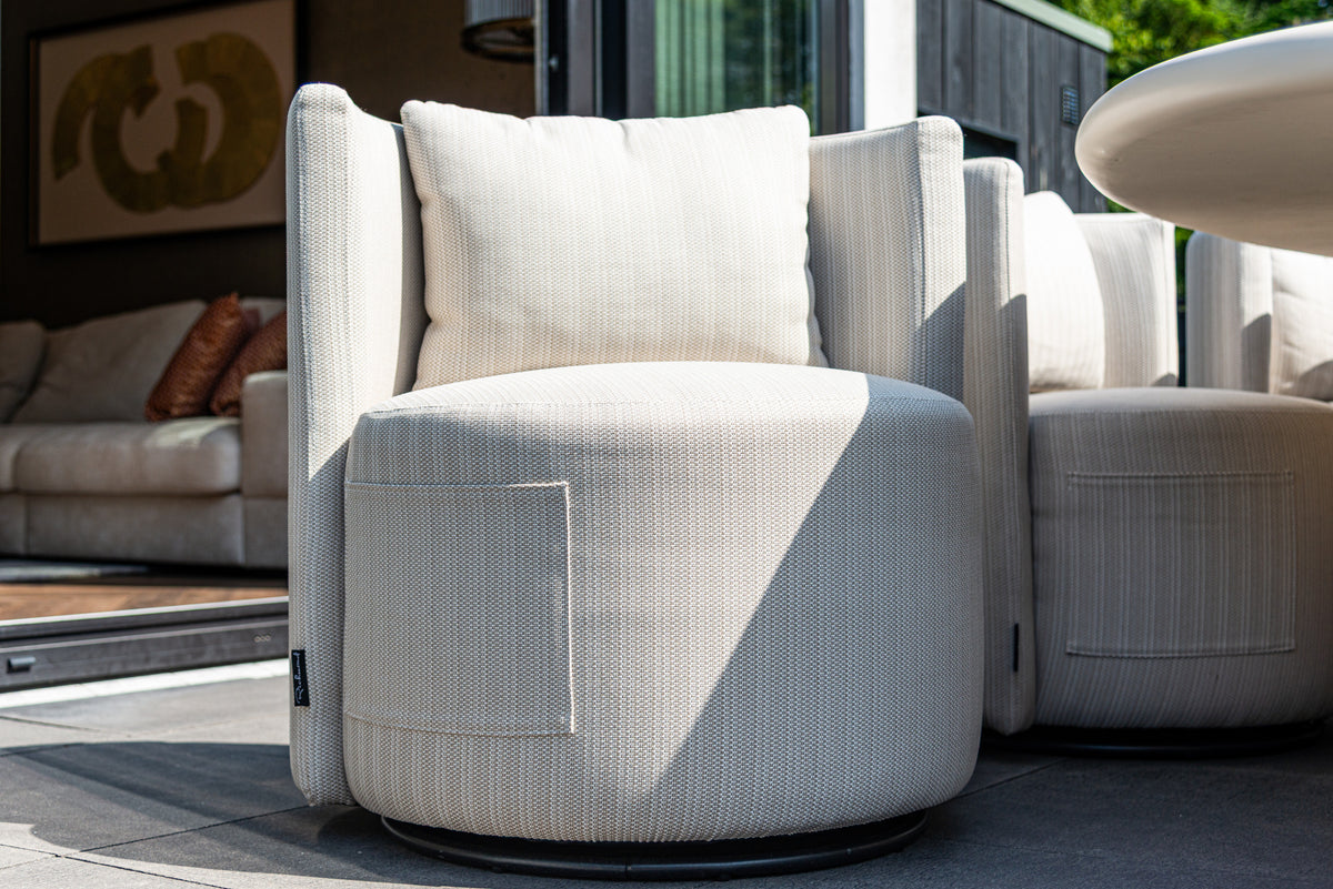 Scaun de exterior Marlin, bej, rotativ – ambient