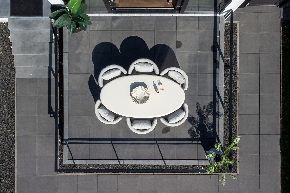 Scaun de exterior Marlin, bej, rotativ – ambient
