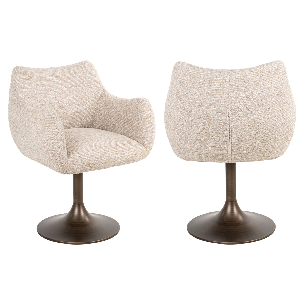 Scaun dining Aldo, linear natural, rotativ