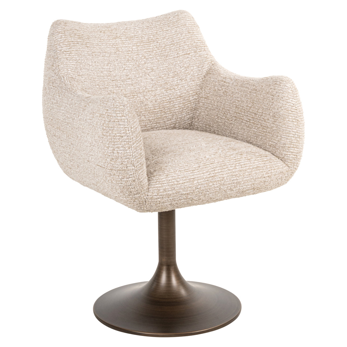 Scaun dining Aldo, linear natural, rotativ